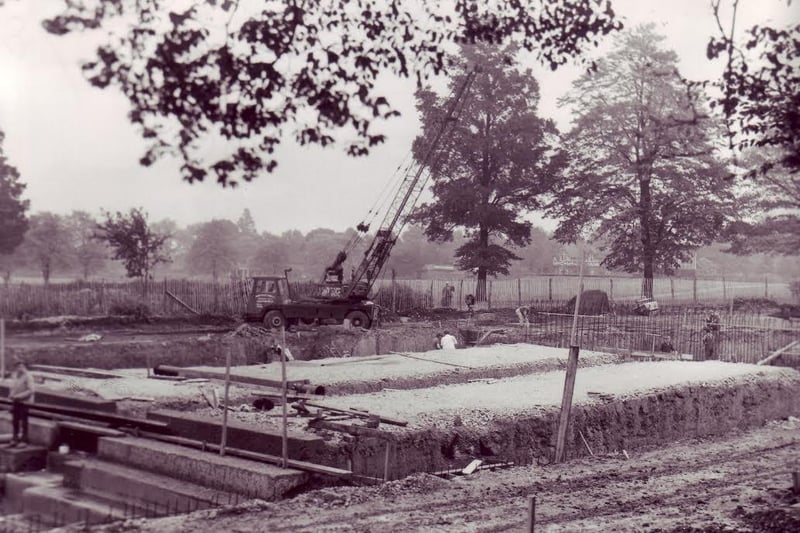 Laying the foundations for Chesterfield Swimming Pool in September 29 1967.