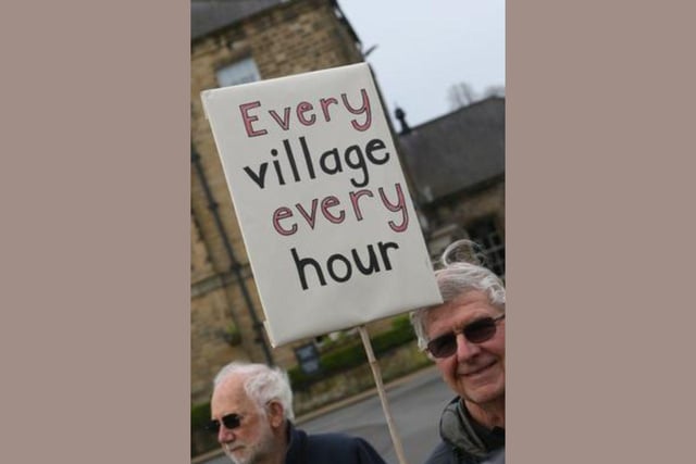 Campaigners also demanded bus services every hour in each Derbyshire village.