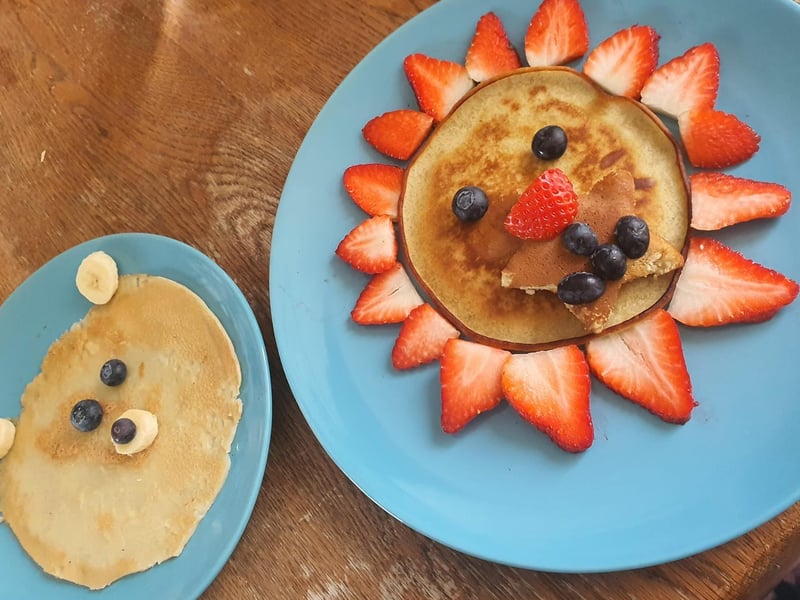 There's a reason that pancake on the right is smiling. Even it knows it looks delicious.