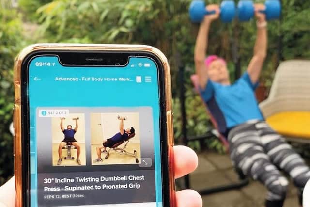 The UP Strength app can be used for guided home workouts.