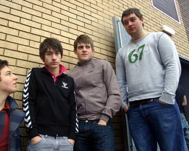 Arctic Monkeys' original line-up in 2005.