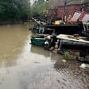 Flood wreckage from Chesterfield'S Olympia House Antiques Centre, Photo: Derbyshire Times