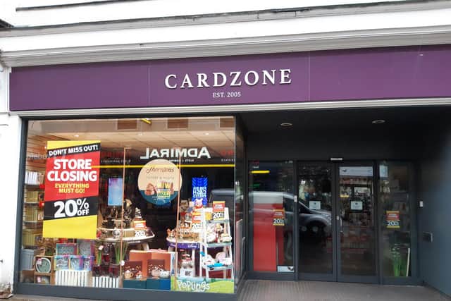 Cardzone is closing its store on High Street, Chesterfield.