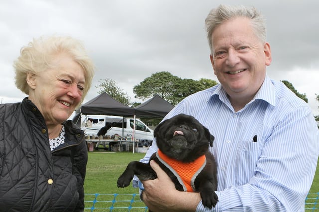 RSPCA President Martin Thacker and Jean Spencer with their rescue dog Prince