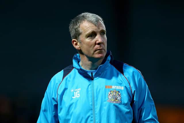 Jim Gannon, manager of Stockport County.