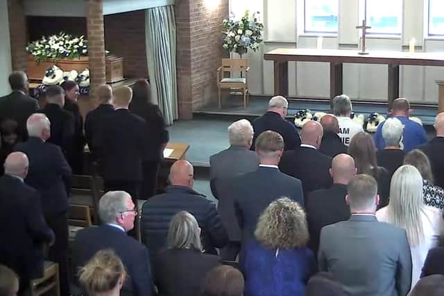 Loved ones said goodbye to Ernie at his service at Chesterfield Crematorium this afternoon.