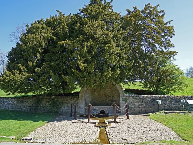 Tissington is famous for its well dressings, a popular tradition that exists in a number of rural communities across the Peak District. Wells across the village are dressed in May, with the tradition thought to date back to at least 1348 when Tissington escaped from the Black Death - which residents believed was due to the purity of the water in its wells.