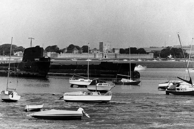 A shot of Portchester Castle with HMS Tiptoe in view on July 13, 1973. The News PP3897