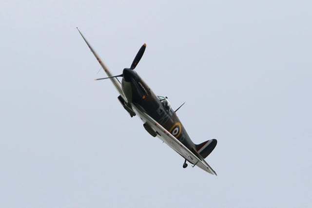 The RAF's Spitfire flew over the showground on Saturday.
