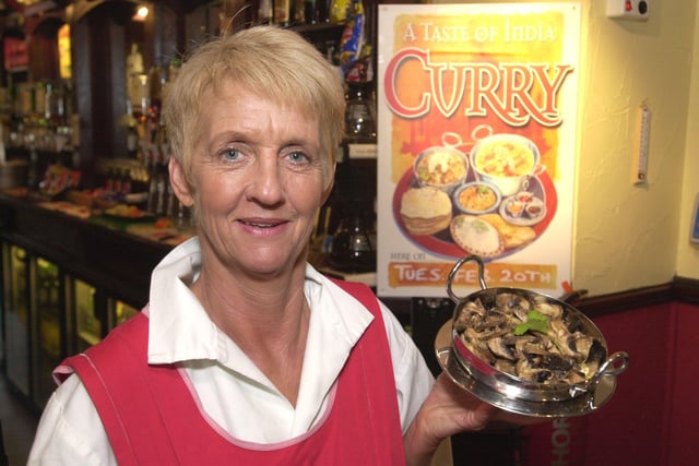 Pictured at the Millhouses Hotel, Abbeydale Road, Sheffield, in 2001 was Pauline Gent the manager seen with one of  her curries.