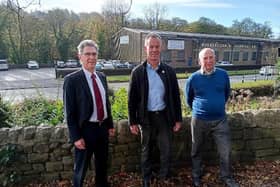 From left, town councillor David Hughes, Richard Tarbatt of William Twigg Ltd, and Professor Steve Martin of Derbyshire Dales Community Energy.