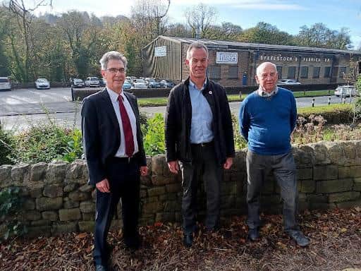 From left, town councillor David Hughes, Richard Tarbatt of William Twigg Ltd, and Professor Steve Martin of Derbyshire Dales Community Energy.