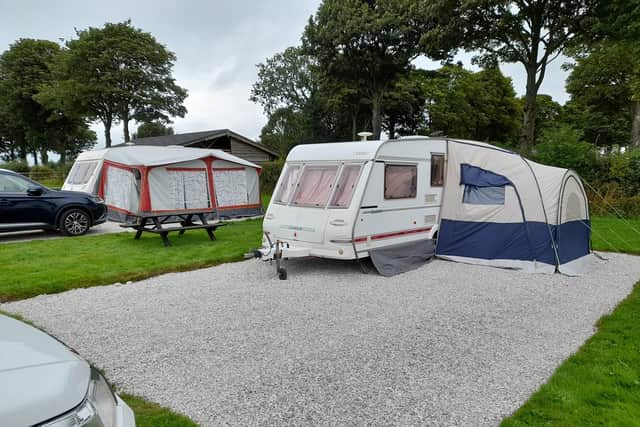 Two of the caravans at Peak Gateway Leisure in Ashbourne