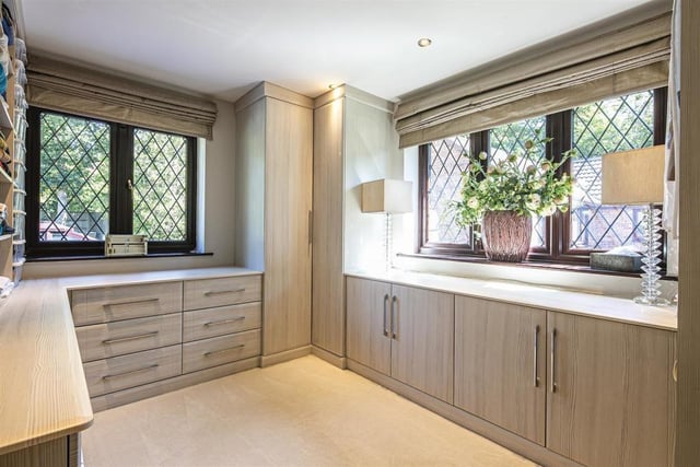 Having been utilised as a dressing room previously, this space is currently best suited for that purpose and serves it brilliantly. It has plenty of space for clothes for all the family and some extra space on top of the drawers to get ready.