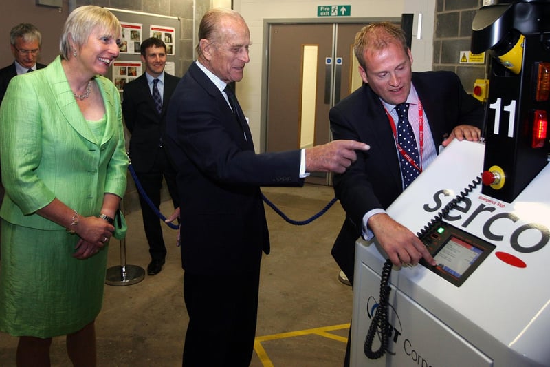Prince Philip at the opening of Forth Valley Royal Hospital with Mike Mackay, contract director of SERCO.