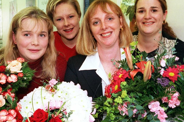The floristry section of Doncaster college pictured in 1998 from the left, Julie Higham, Mellanie Garbutt, Joanne Dickman (head of floristry) and Claire Bickerton