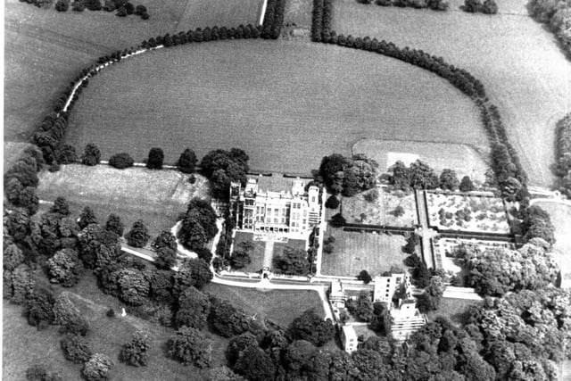 Hardwick Hall seen from the air in July 1978.
