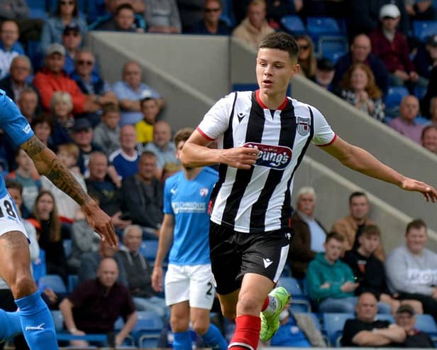 Grimsby midfielder Alex Hunt, on loan from Sheffield Wednesday, is suspended for Saturday's match.