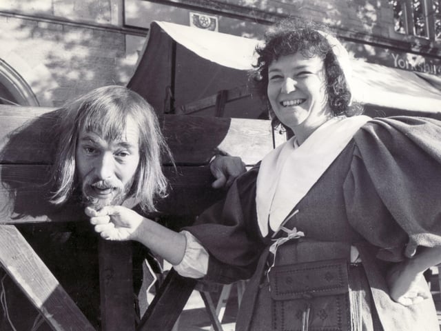 Peter Norman and Linda Pickard of the English Civil War Society in Chesterfield,1984