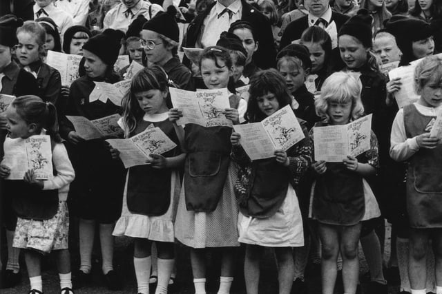 Do you recognise any of the Brownies at this St George's Day event or know what year it was taken?