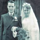 Ron and Betty Evans on their wedding day.