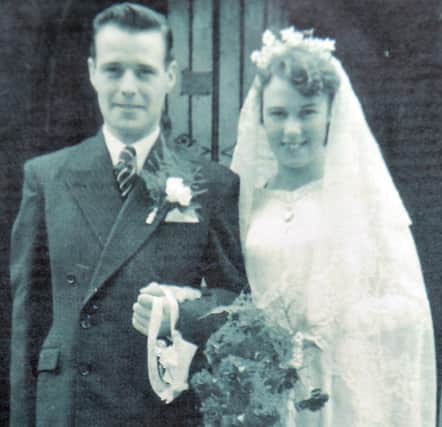 Ron and Betty Evans on their wedding day.