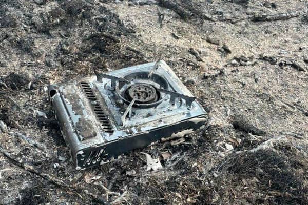 This camping stove was found at the seat of the fire and is thought to have started the blaze