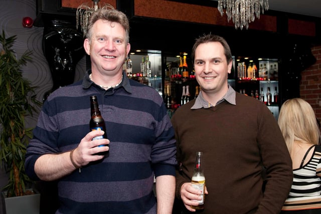 Lawyers Christmas spotlight at the Crystal Bar, Sheffield, Neil Thompson (left) and Paul King pictured in 2011