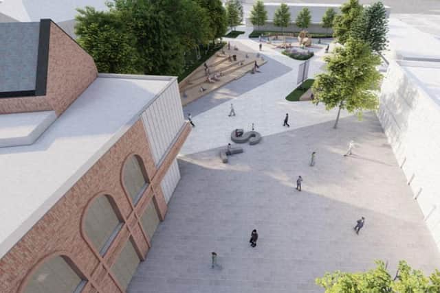 An Aerial Picture Of Chesterfield Borough Counci's Proposed New Look Staveley Town Centre Design