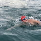 Ed Heyworth swam for two hours during the Beech Hall team's crossing of the English Channel. (Photo: Sally Heyworth)