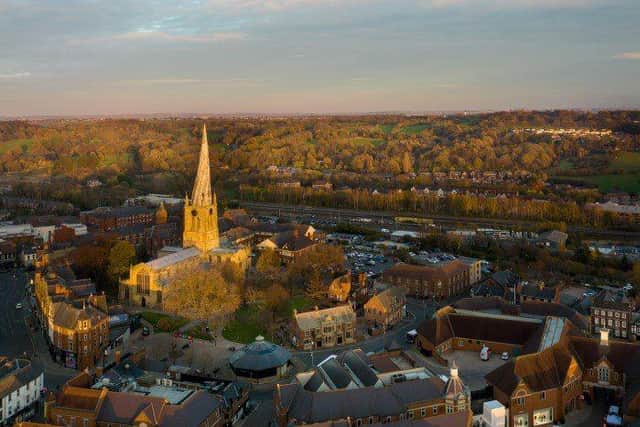 Bird's Eye View of Chesterfield Town Centre