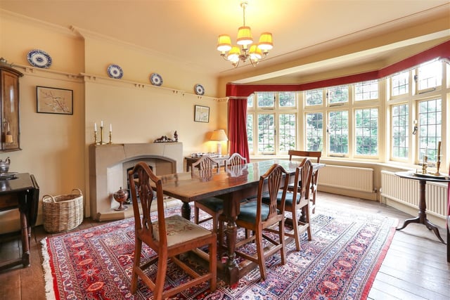 The separate dining room provides a formal space for occasions and entertaining and features a large bay window.