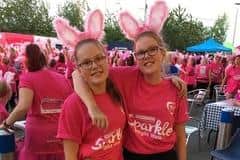 Chesterfield twins Alisha and Keris Hurrell, who will volunteer this Christmas at Ashgate Hospice, at 2019's Sparkle Walk.