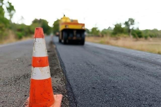 Pictured is an example of road repairs