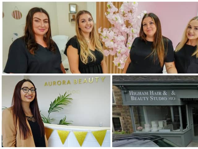Chesterfield businesses Boujee Beauty & Co Ltd and Aurora Beauty Salon, picturedtop and left, and Higham Hair & Beauty Studio are among the finalists.