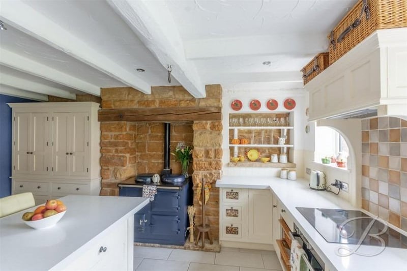 As well as a range of integrated appliances, the kitchen has space and plumbing for an Aga and a fridge/freezer.