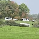 Traveller camp on land near Grassmoor Country Park