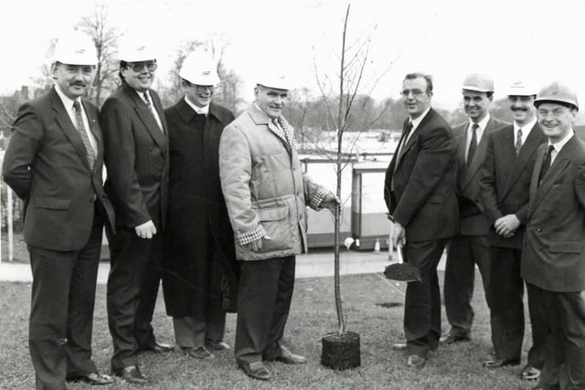 Tree planting at the site of the new Ripley Sainburys, 1992.