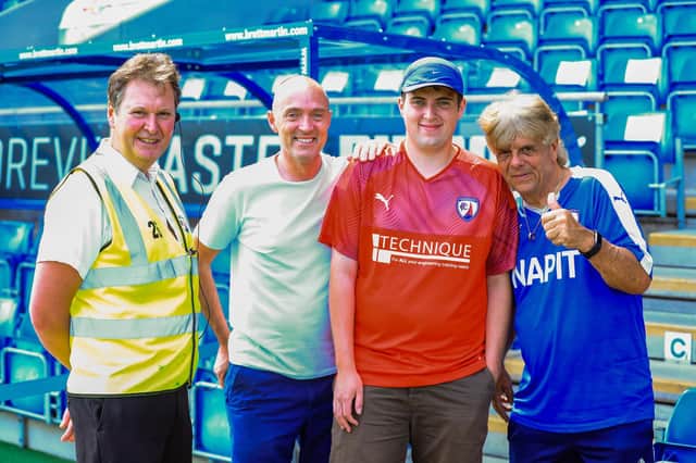 Chesterfield fans ahead of the game with Dover Athletic on the first day of the season.