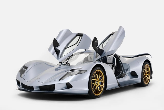 Japan’s first fully electric hypercar, the £2.5m Aspark Owl, can cover 0-60mph 1.62 seconds thanks to four electric motors producing a total of 1,985bhp and 1475lb ft of torque. Top speed is a quoted 249mph and range is 280 miles
