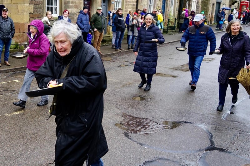 Winster Pancake Races are continuing a tradition that is believed to have been started 150 years ago. One theory is that the event was founded by Llewellyn Jewitt when he lived in Winster Hall at a time when children were given a half-day off from school and went home to stuff their faces with pancakes.
