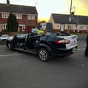 Fire services have been forced to cut off a roof of a car in Derbyshire following an incident.