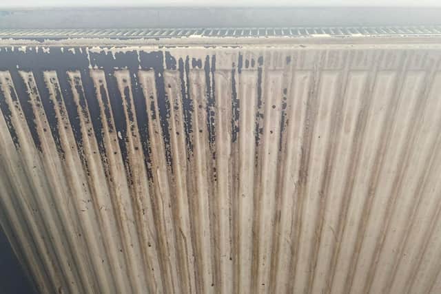 The scorch marks are still visible on this radiator.