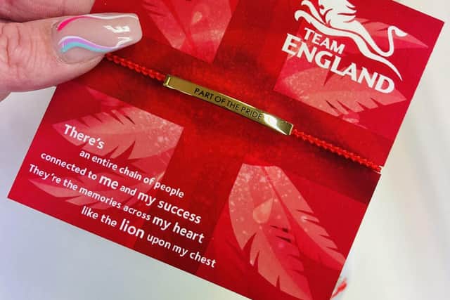 'Part of the Pride' Team England keepsake bracelet &amp; card