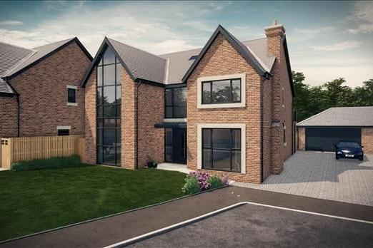 This six-bedroom home is part of a selection being built around a secure private gated cul-de-sac. It is on the market for £871, 250 with Farrell Heyworth.