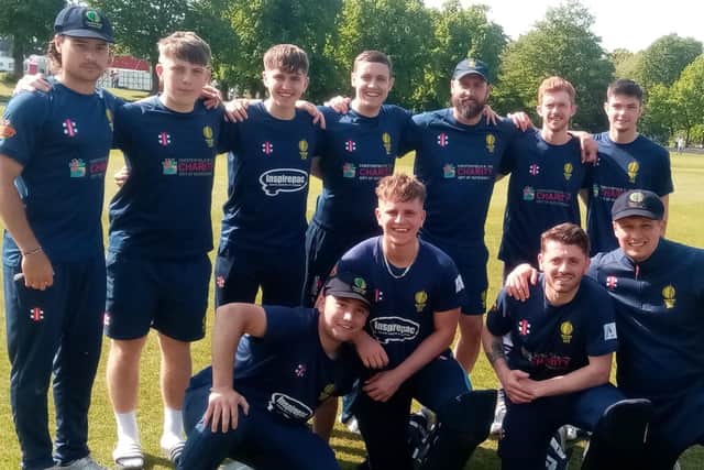 Chesterfield are all smiles after their nine-wicket Trophy victory over Marehay.