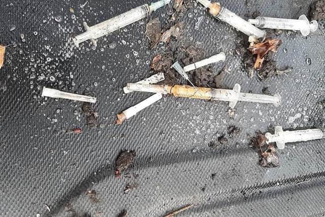 Chesterfield Litter Picking Group found these needles dumped in Clay Cross.