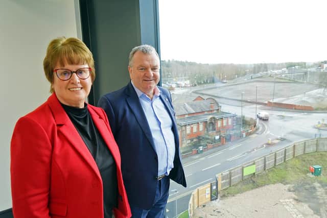 Chesterfield Borough Council’s leader, Cllr Tricia Gilby, and Peter Swallow - managing director of Bolsterstone.