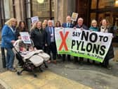 Stop The Pylons Derbyshire held a demonstration against the project at Derbyshire County Council. (Photo By BBC Ldr Jon Cooper)