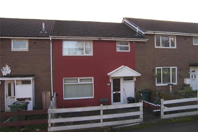 115 Bawn Approach, Leeds, a three-bedroom, terrace house, has a guide price of £75,000-plus.